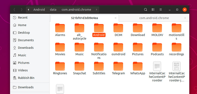 browse android file system