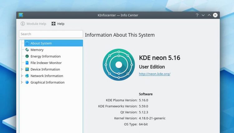 KDE neon 5.16