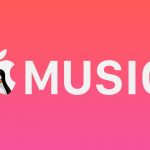 apple music logo on a pink background