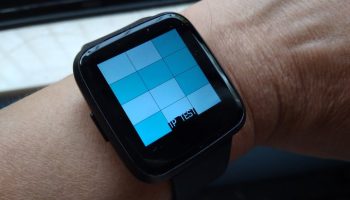 a photograph of a linux smartwatch