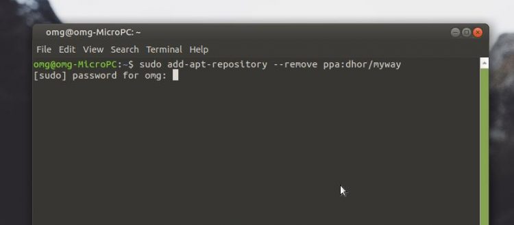 Remove PPA using a terminal
