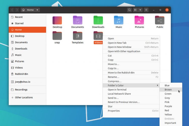 Change Folder Colour on Ubuntu 20.04 