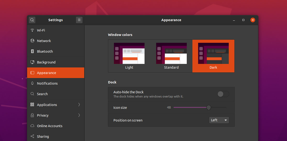 Được bật trên Ubuntu 20.04 LTS, chế độ tối là một tính năng tuyệt vời mang lại trải nghiệm sáng tạo cho người dùng. Hãy xem hình ảnh để biết cách bật chế độ tối cho Ubuntu 20.04 LTS của bạn.