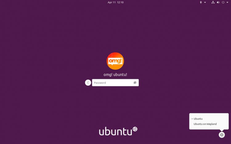 Ubuntu 20.04 screenshot: Login Screen