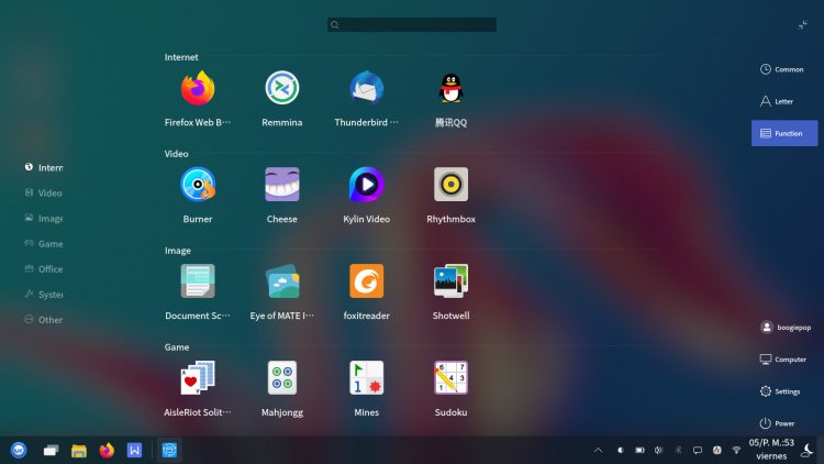 Ubuntu Kylin 20.04: App launcher Full size