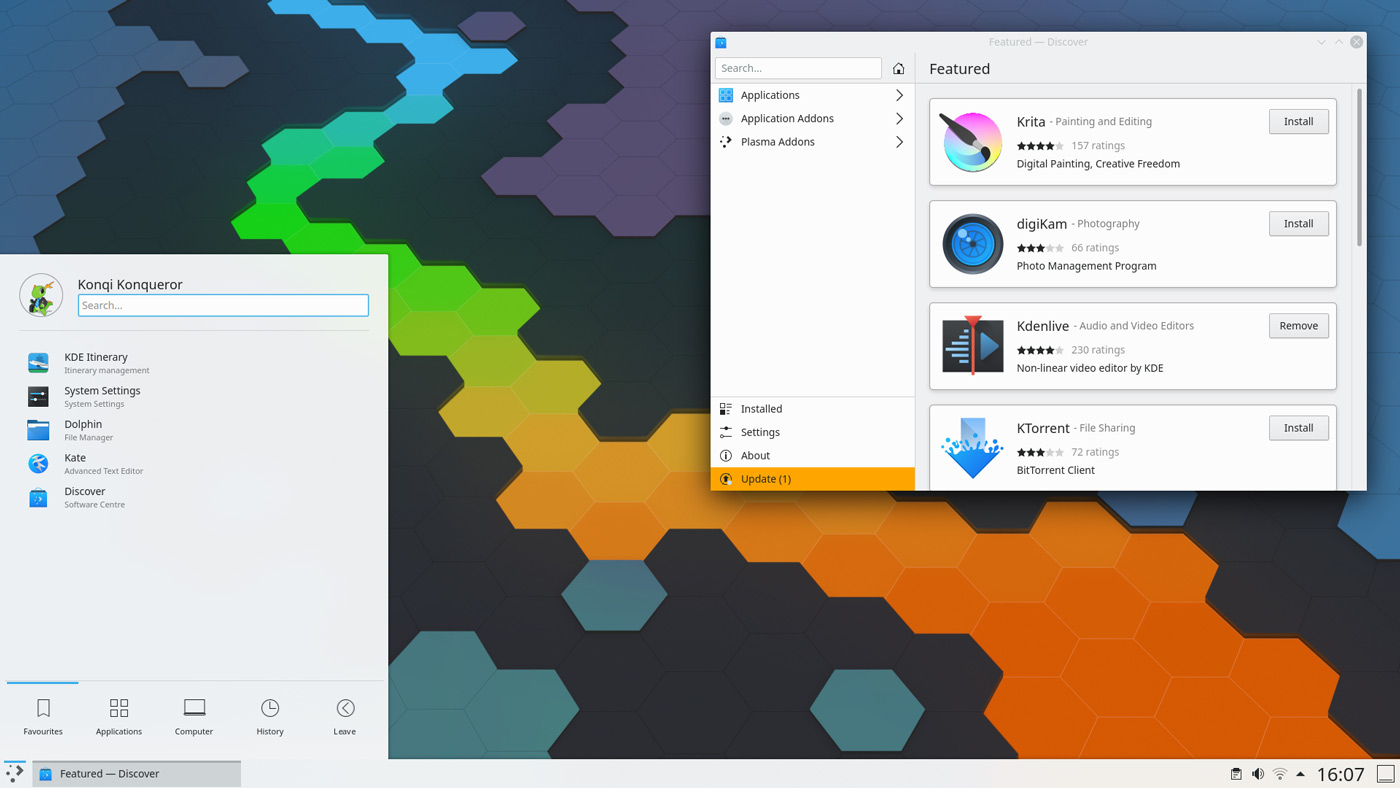 KDE Plasma 5.19 desktop screenshot