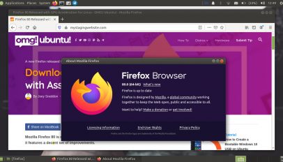 Firefox 80 About Dialog on Linux