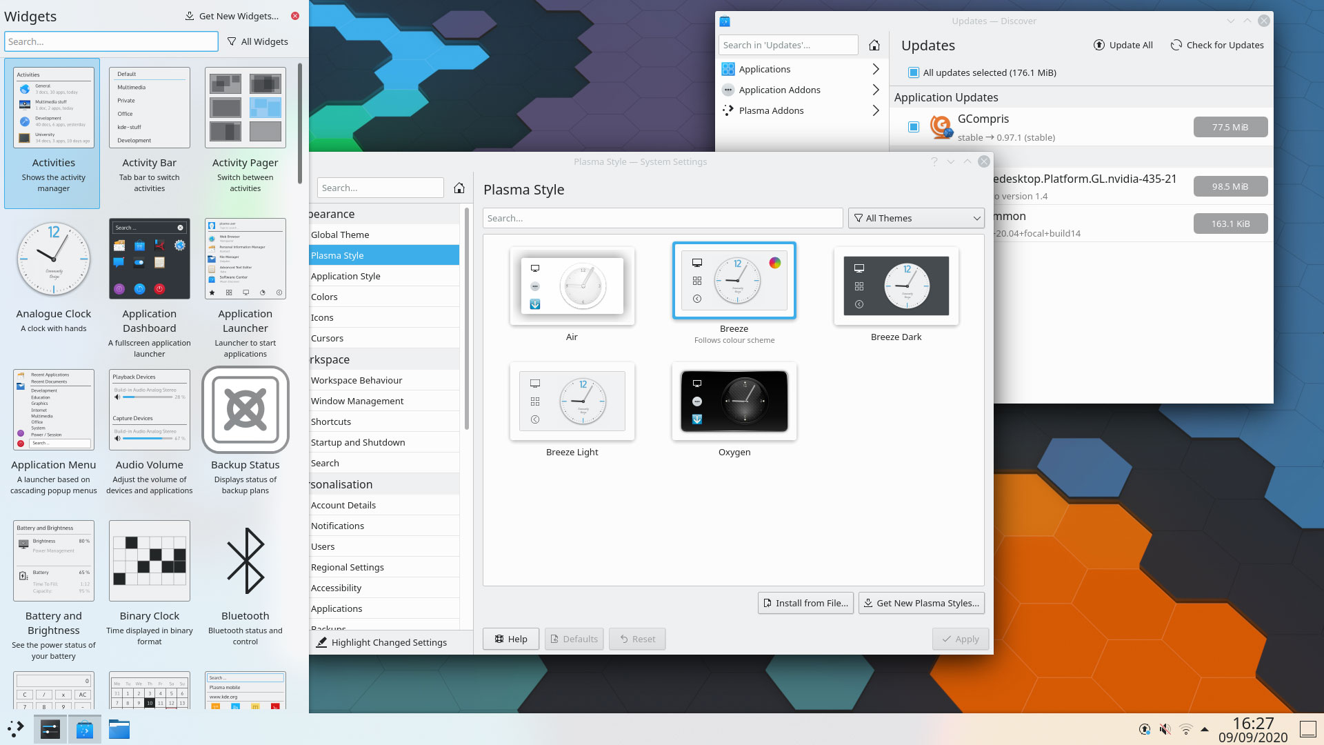 KDE Plasma 5.20 screenshot