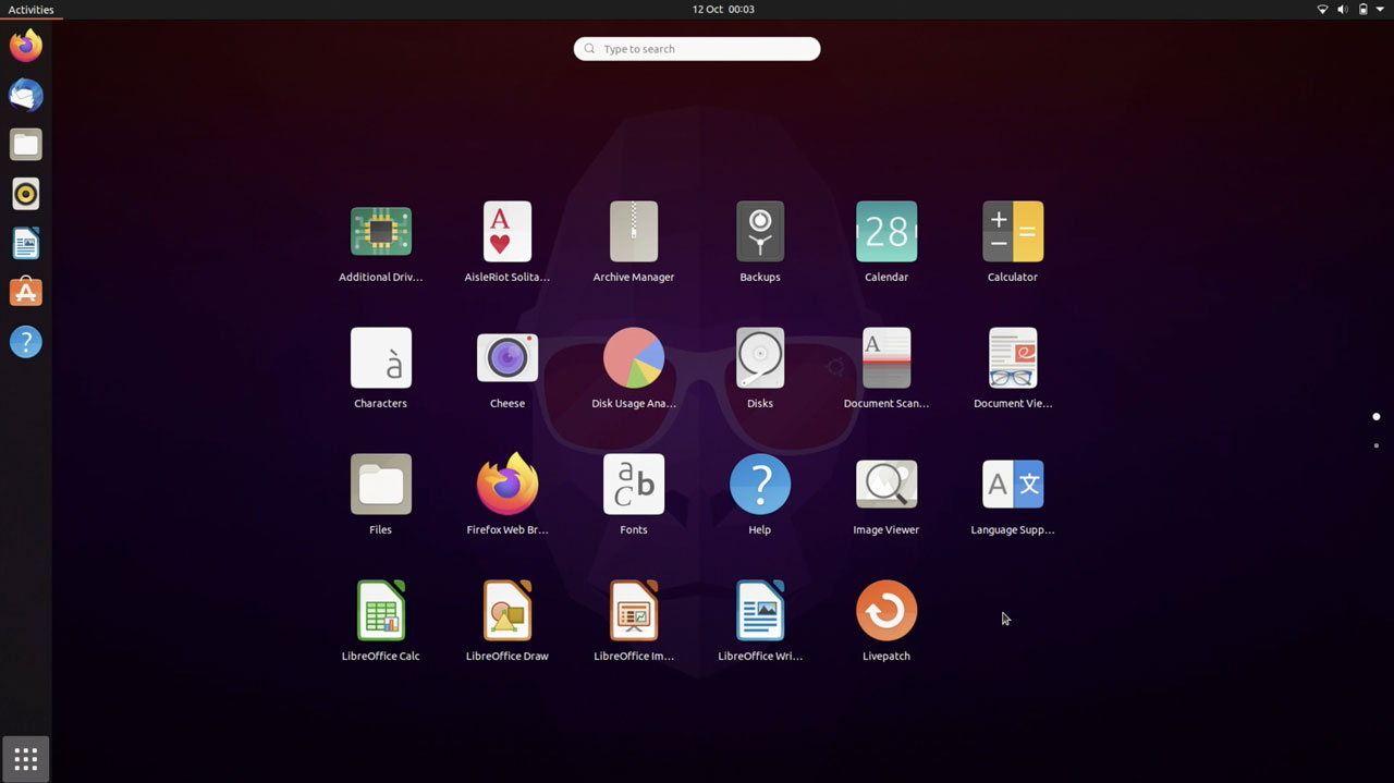 GNOME Shell Applications Grid