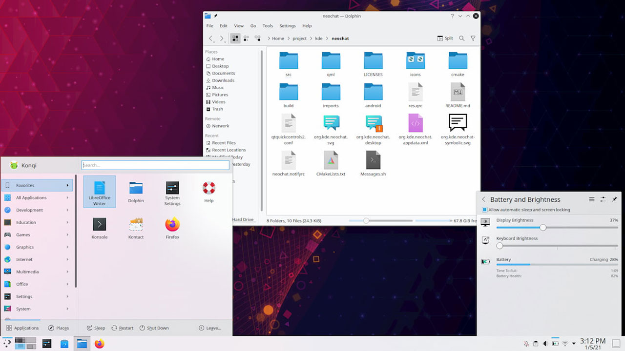 Relógio - Aplicativos do KDE