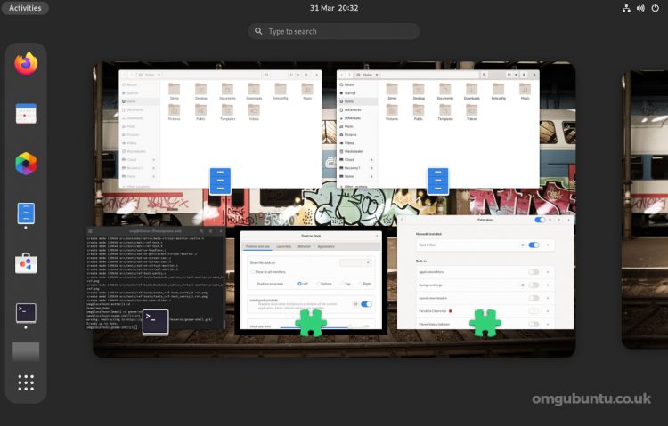 GNOME 40 dash to dock vertical dock