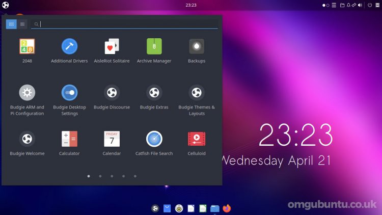 Screenshot of Ubuntu Budgie 21.04
