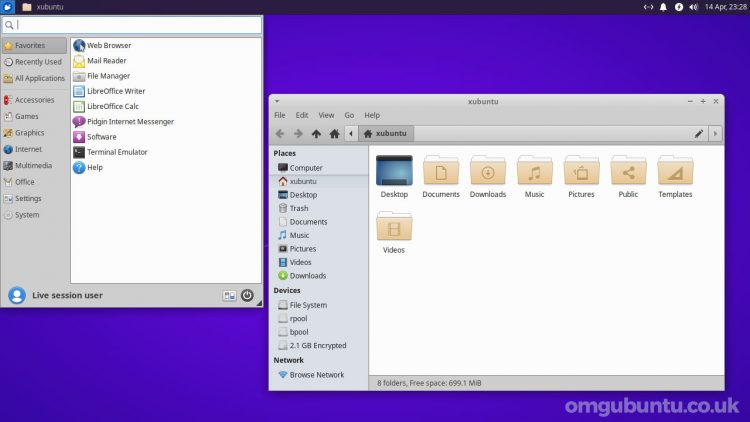 Screenshot of Xubuntu 21.04