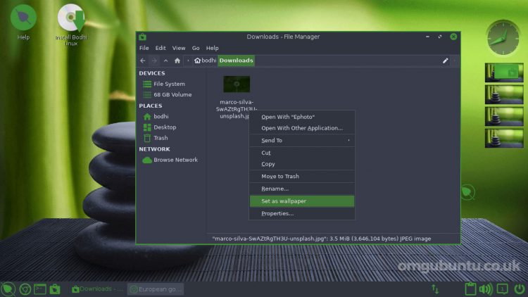 Bodhi Linux Desktop Screenshot 