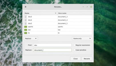Linux Mint 20.2 features: bulk rename tool