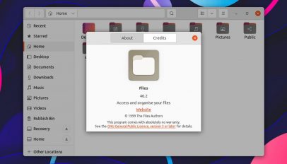 Screenshot showing Nautilus 40.2 on Ubuntu 21.10