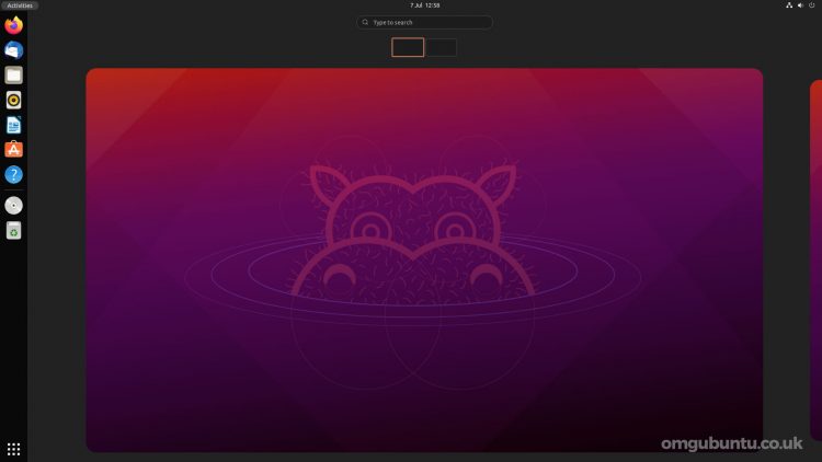 A screenshot of GNOME 40 in Ubuntu 21.10 daily builds