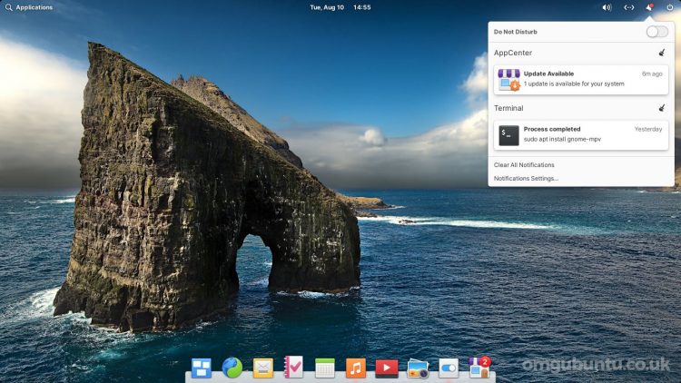 elementary OS 6 screenshot - notifications