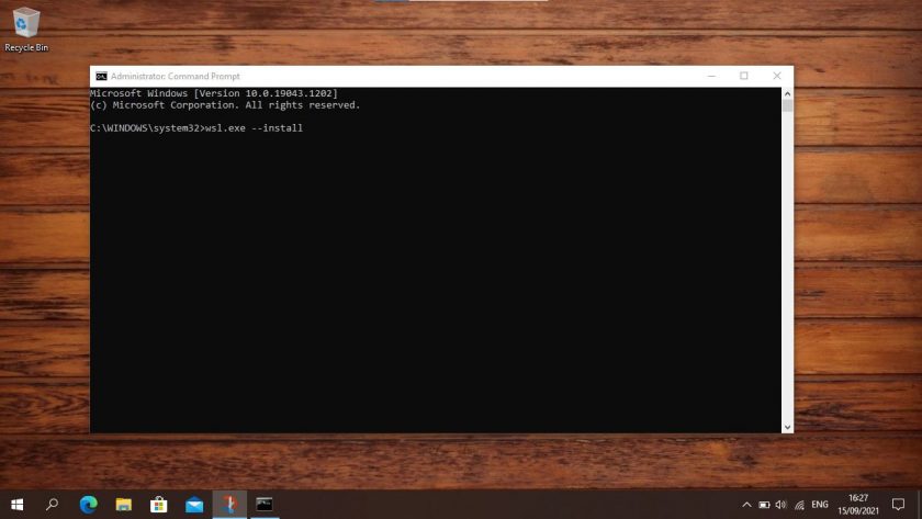 a screenshot of the windows command prompt and the new wsl install command