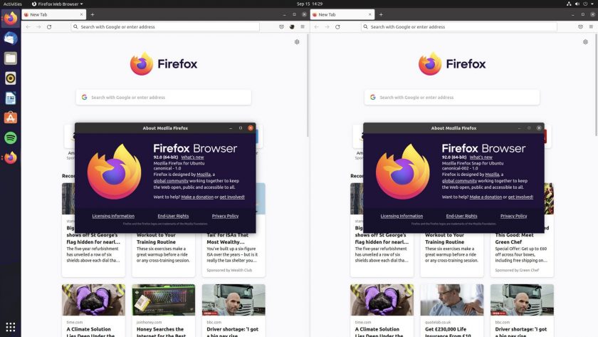 Firefox deb vs snap