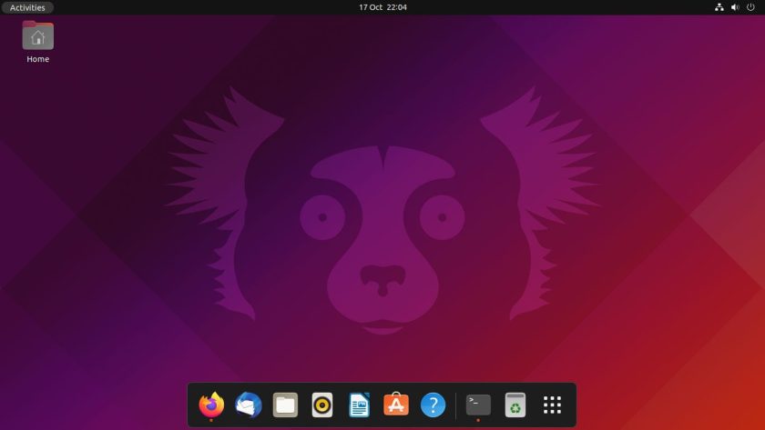a screenshot of the dash to dock extension on the ubuntu 21.10 desktop