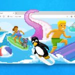edge surf game with tux penguin