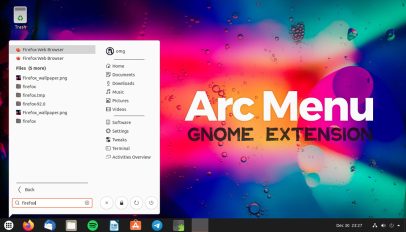 the arc menu gnome extension