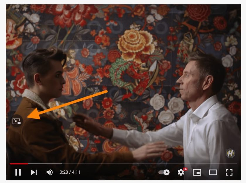 firefox Picture in Picture toggle on a YouTube video