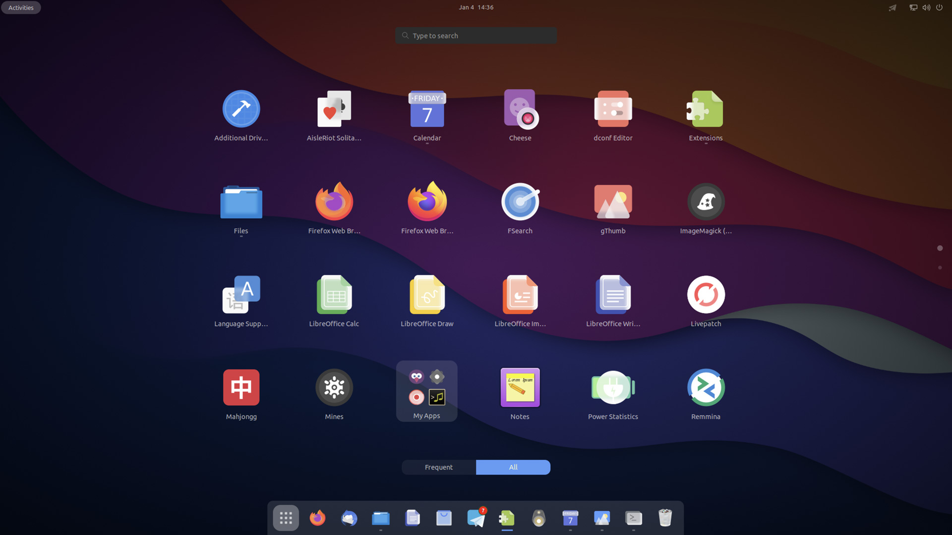 screenshot of the fluent icon theme for linux
