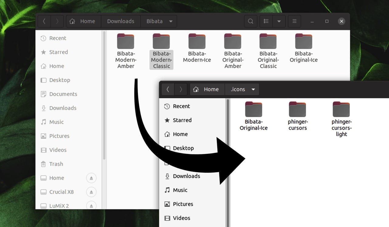 It's easy to install cursor themes on ubuntu