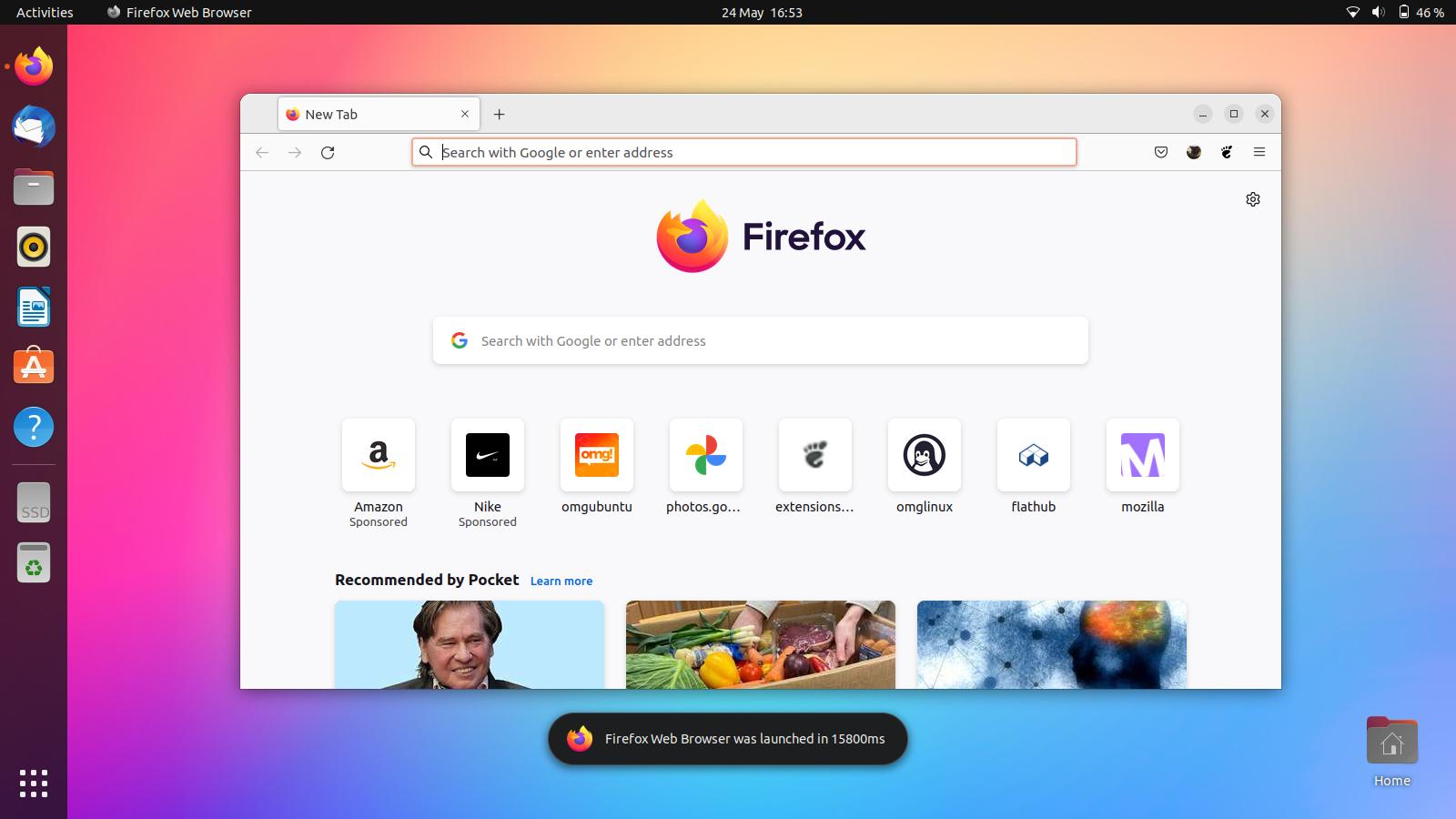firefox snap startup time