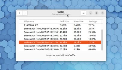 screenshot of curtail image compressor on ubuntu 22.04 LTS