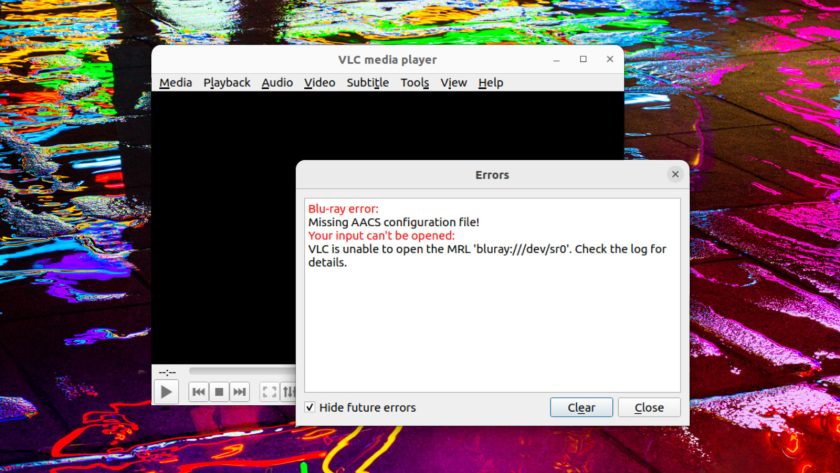 bluray error in VLC