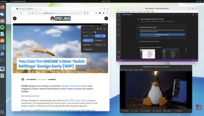 screenshot of ubuntu 22.04 using the rounded window corners GNOME extension