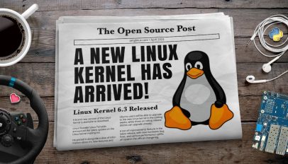 linux kernel 6.3 on a fake newspaper