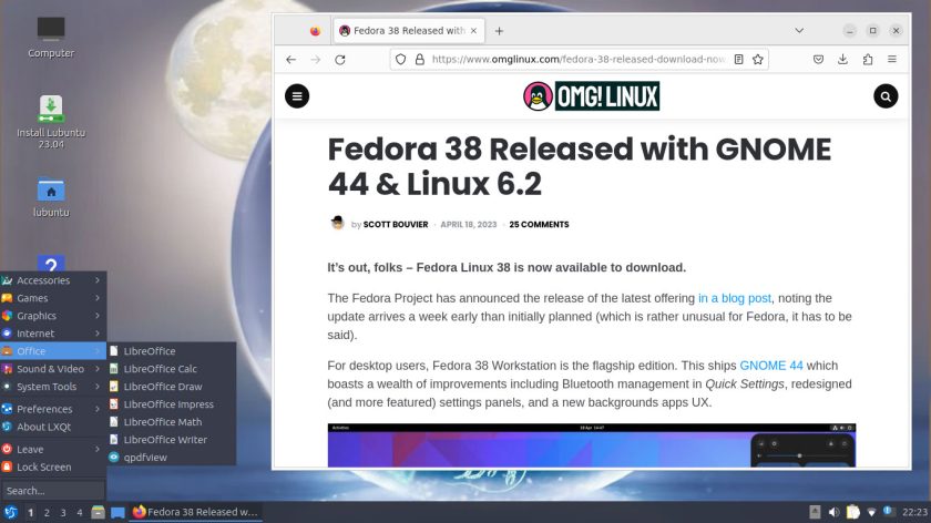screenshot of Lubuntu 23.04