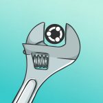 wrench turning the ubuntu logo