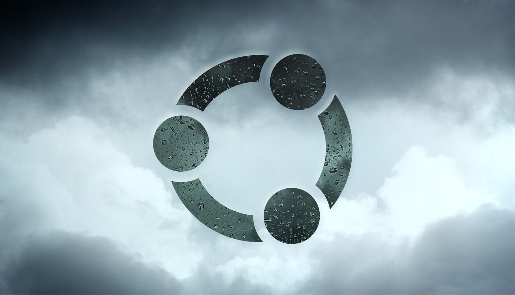 ubuntu logo on clouds