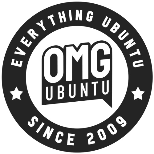 Circular badge containing the OMGUbuntu logo and text around it that reads everything ubuntu since 2009