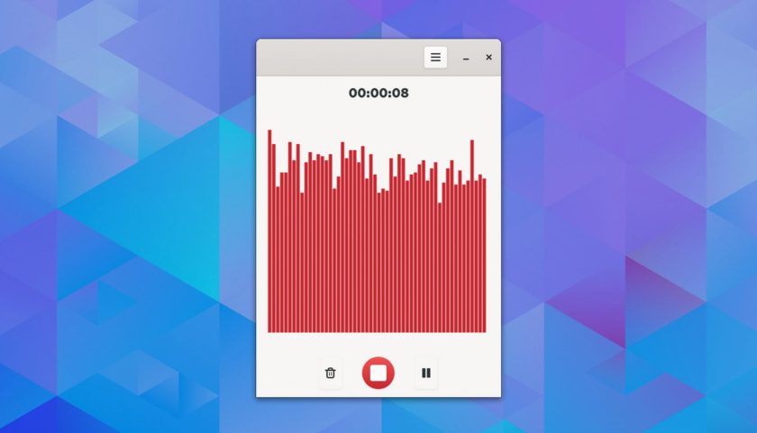 La aplicación de grabación de audio Reco muestra los niveles de grabación