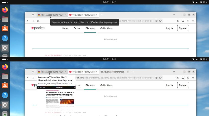 Firefox tab hover thumbnail previews