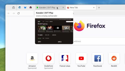 Tab Hover in Firefox web browser