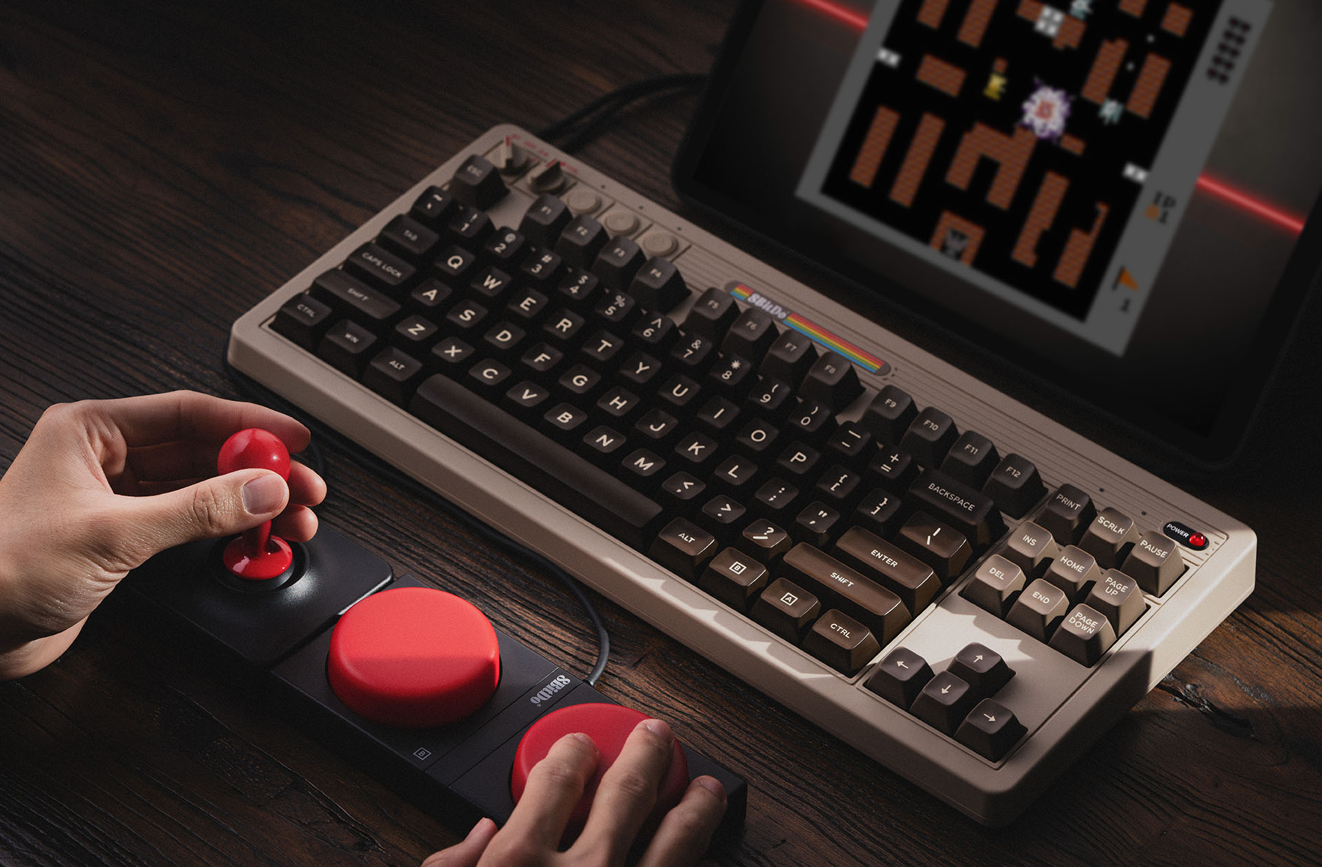 8BitDo Releases Retro Mechanical Keyboard C64 Edition with Modern Features and Joystick