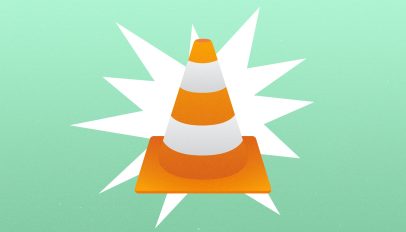 VLC media player traffic cone icon on a green background