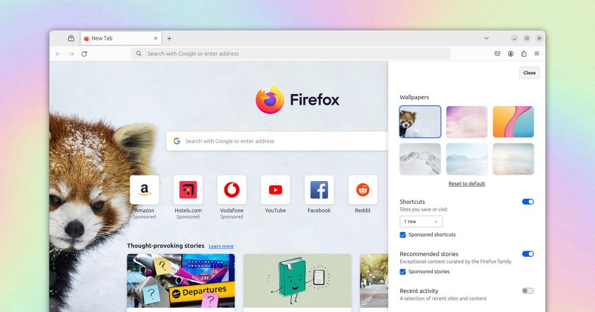 Firefox new tab wallpaper feature in development 