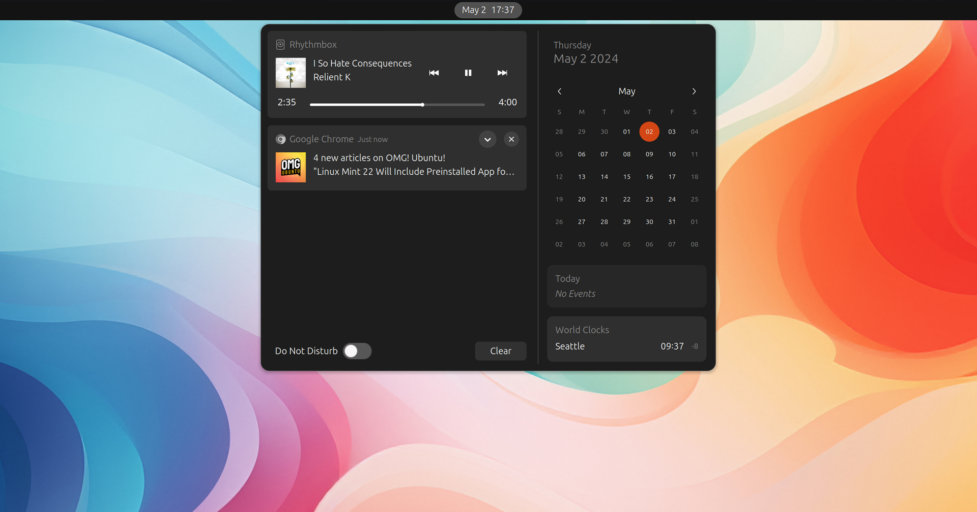 This Extension Adds a Progress Bar to GNOME Shell Media Controls