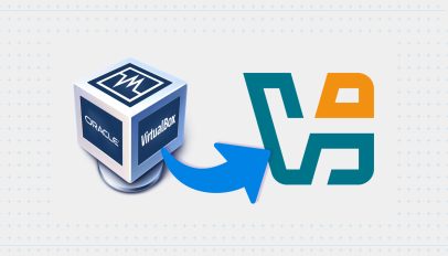 VirtualBox's new logo next to its old logo