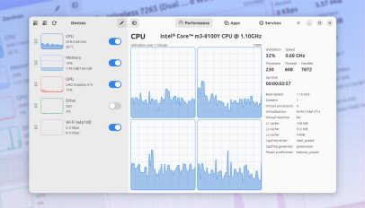 Mission Center Linux system monitor app screenshot