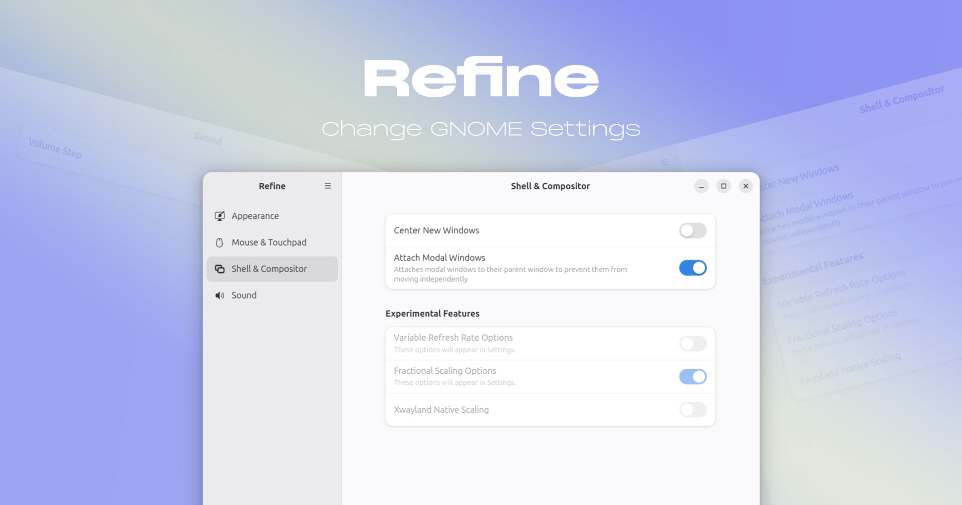 Refine (Advanced GNOME Settings Apps) Adds More Options