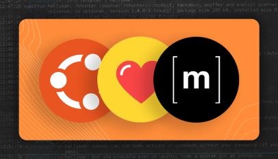 Ubuntu logo, heart logo, and the Matrix chat platform logo